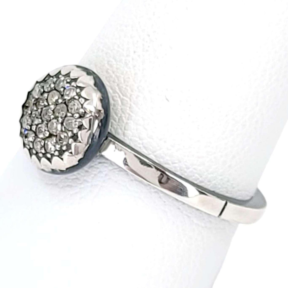 Ring - Size 8 - 8mm Pave Diamond Notched Band (Sterling Silver, Diamond) by 314 Studio