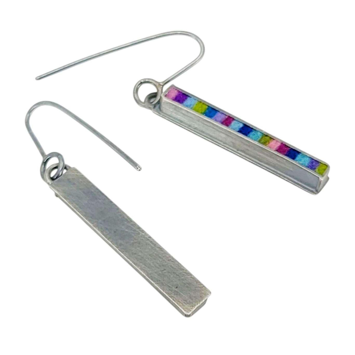 Earrings - Small Rectangle (Cool) by Michele A. Friedman