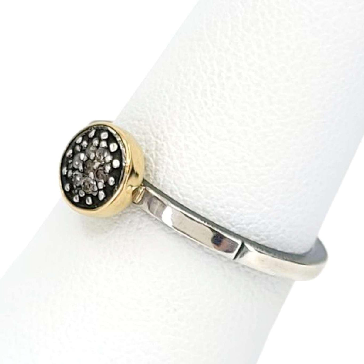 Ring - Size 7 - 6mm Pave Diamond Notched Band (14k Gold, Sterling Silver, Diamond) by 314 Studio