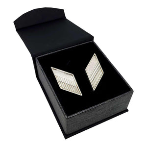 Cufflinks - Chevron in Bright Sterling Silver by Dana C. Fear