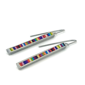 Earrings - Medium Rectangle Drops (Multicolor) by Michele A. Friedman