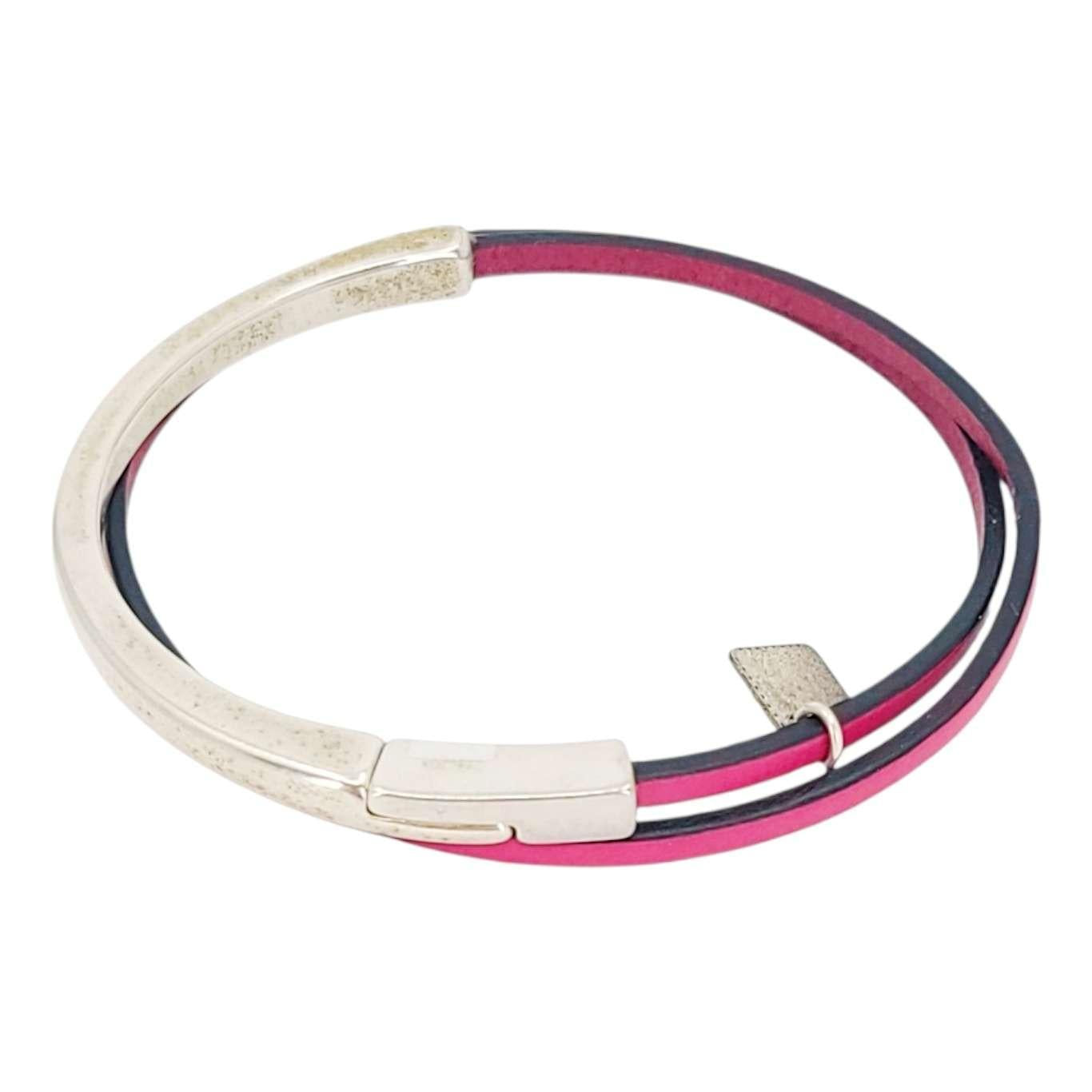 Bracelet - Hot Pink Leather Skinny Breakaway (Assorted Metals) by Diana Kauffman Designs