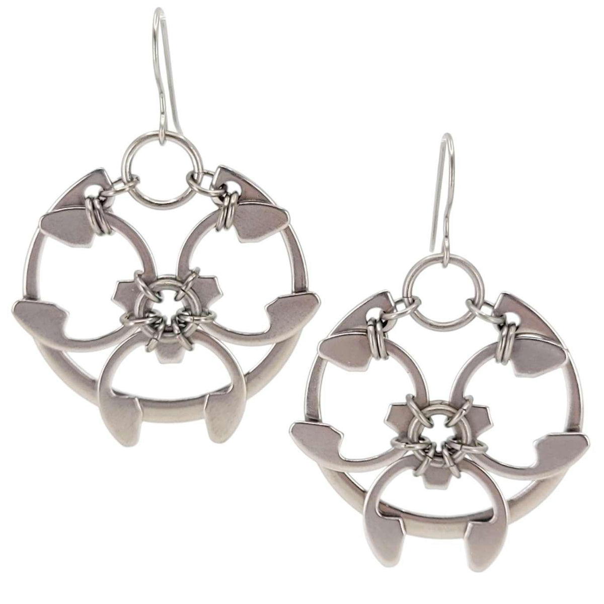 Earrings - Rose Window (Stainless Steel and Titanium) by Wraptillion