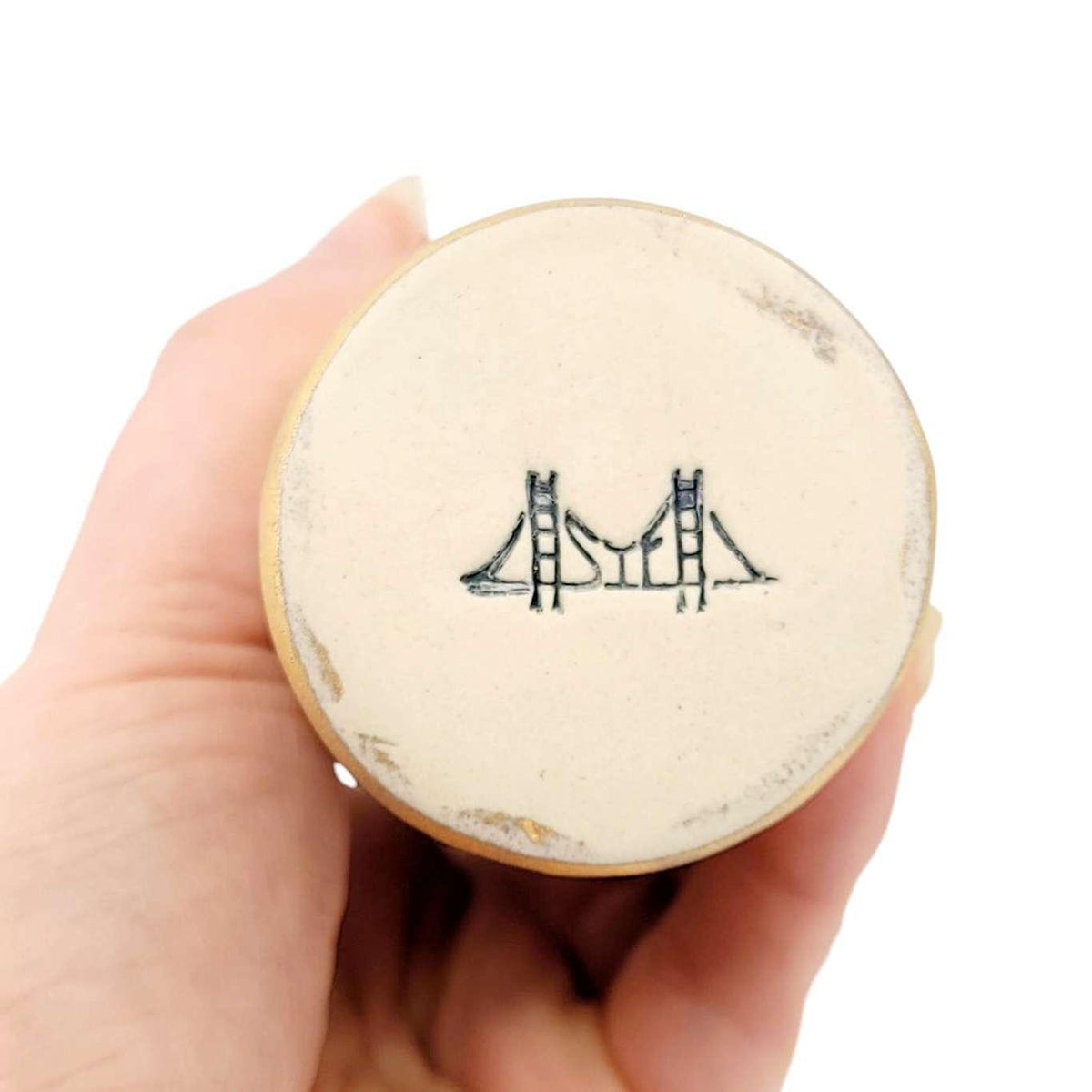 Vase - 6in Floral Cylinder with 22k Gold Solid Background (A) by Hsieh Clay SF