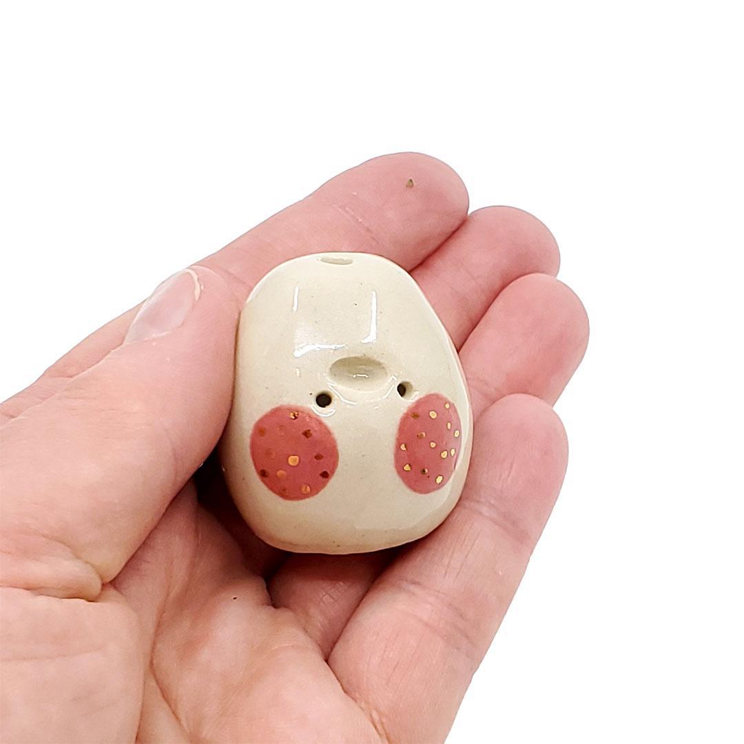Figurine - Lucky Potato Bud Vase (Single Hole, Rose Cheeks) by The Pottery Parade