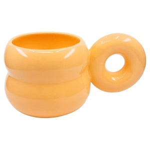 Mug - Orange Small Chubby Donut Mug by MUD WITCH