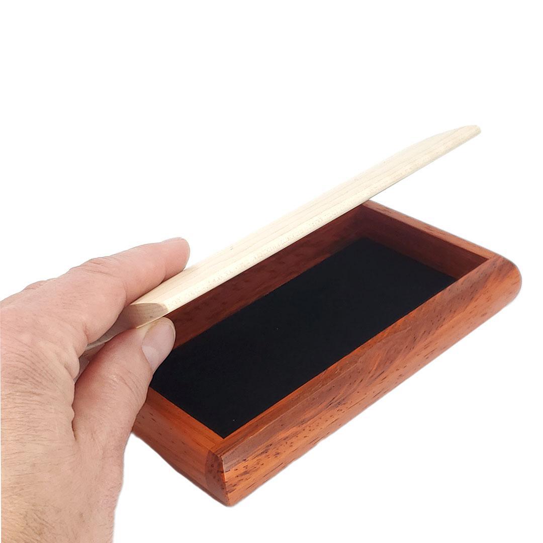 Jewelry Box - Mini Possibility Box (Curly Maple, Padauk) by Mikutowski Woodworking