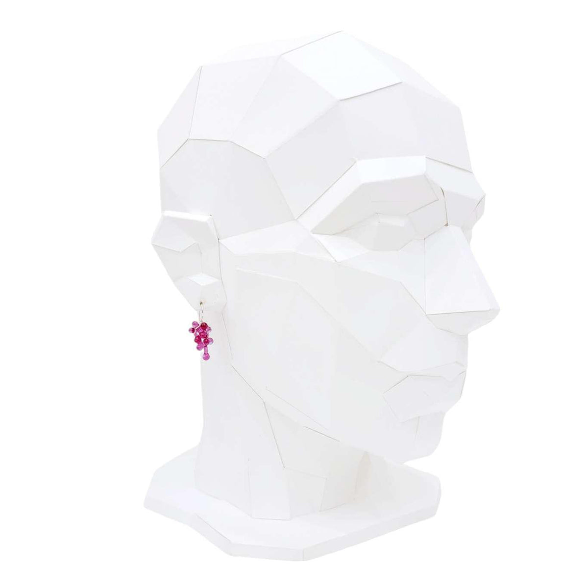 Earrings - Short Rosetti Glass Clusters in Hot Pink by Krista Bermeo Studio