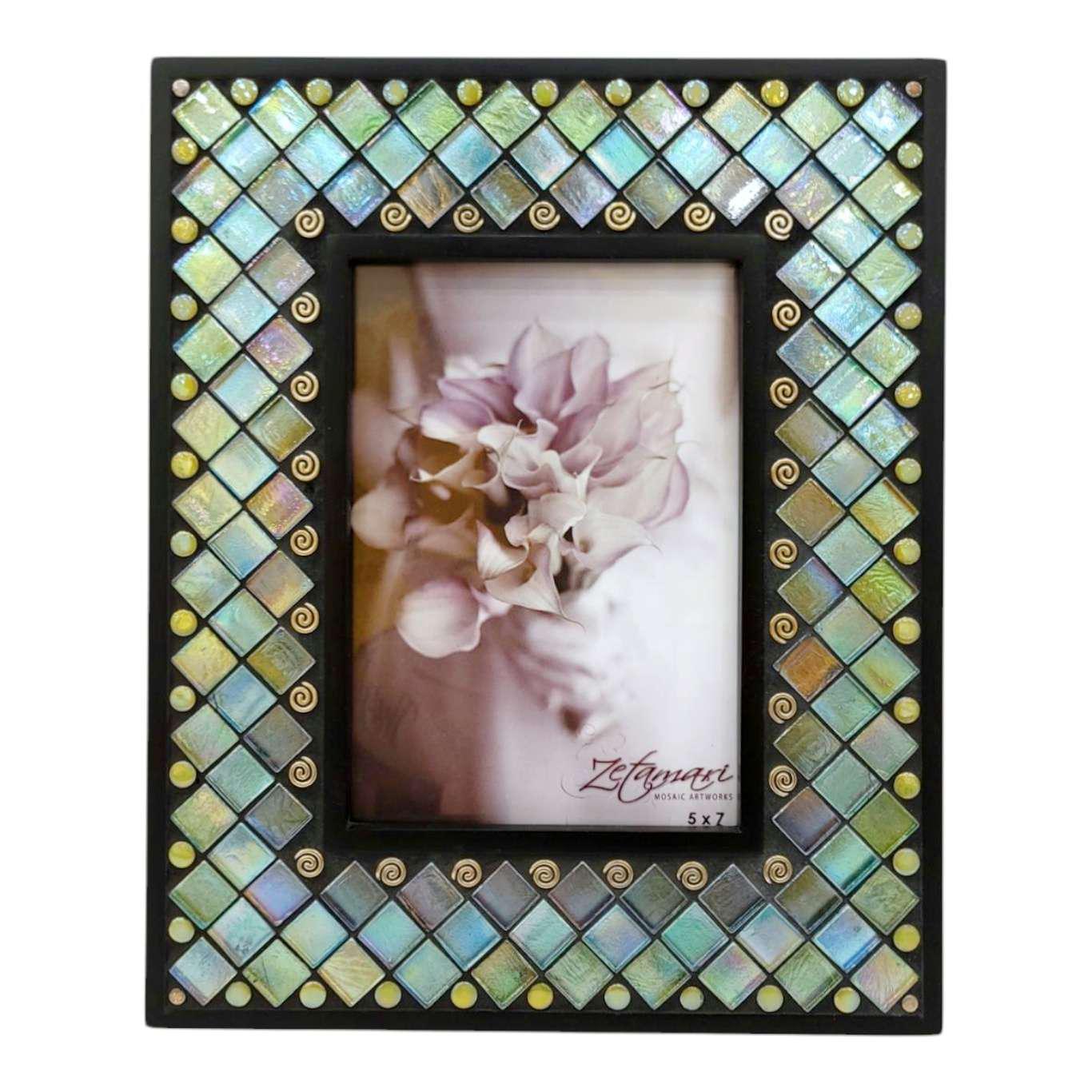 Mosaic Picture Frame - 5x7in (Ocean Lace) by Zetamari Mosaic Artworks
