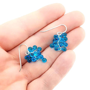 Earrings - Short Rosetti Clusters in Aqua by Krista Bermeo Studio
