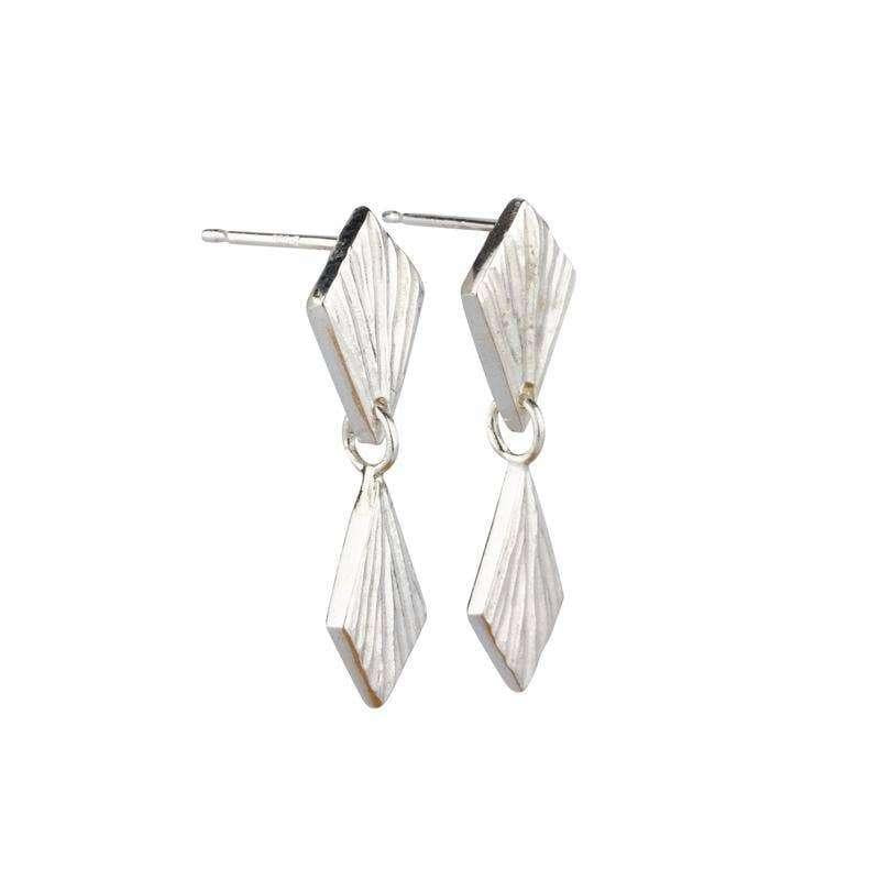 Earrings - Double Flame Dangles (Sterling Silver) by Corey Egan