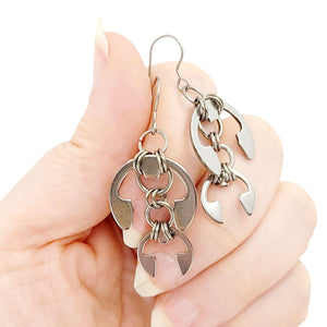 Earrings - Hops (Stainless Steel and Titanium) by Wraptillion