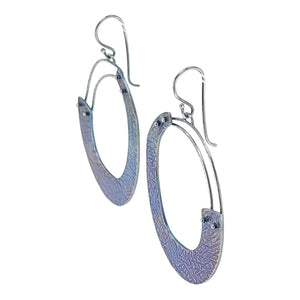 Earrings - Dangles - Large Round Rise (Titanium, Sterling Silver) by Taviametal