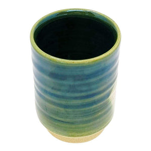 Cup - Large Green Seto-Yaki Oribe by Asemi Co.