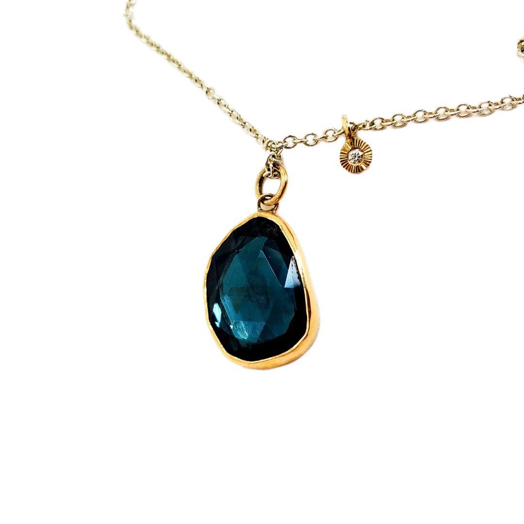 Necklace - Theia (London Blue Topaz, 14k Gold, Sterling Silver) by Corey Egan