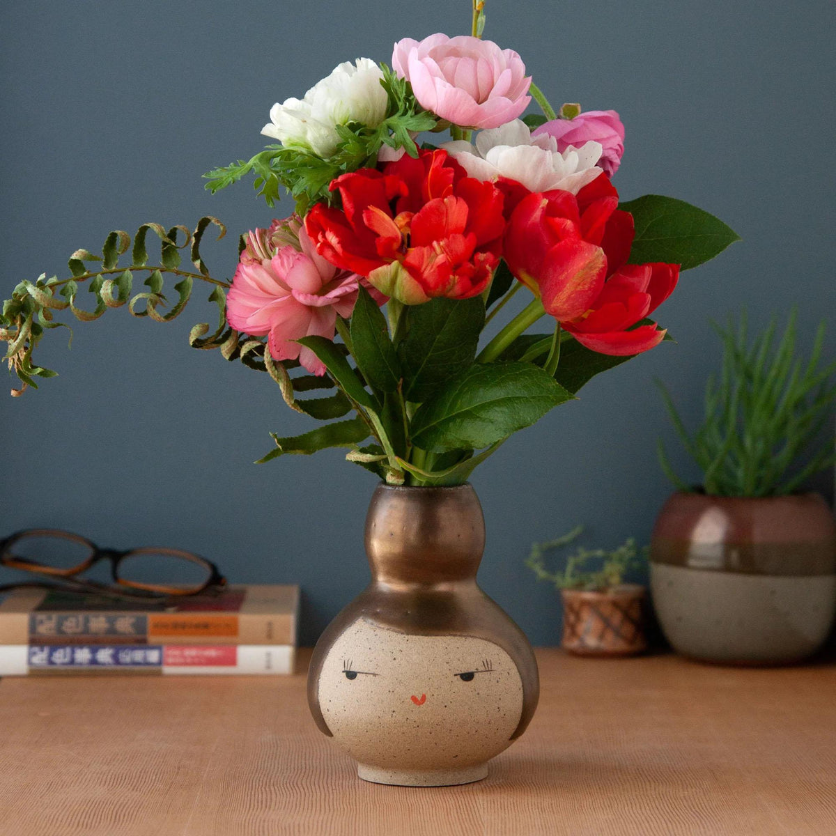 Vase - Side Eye Buddy (Bronze Hair) by Jennifer Fujimoto