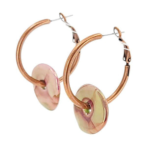 Earrings - Ceramic Ring Hoops (Patina) by Diana Kauffman