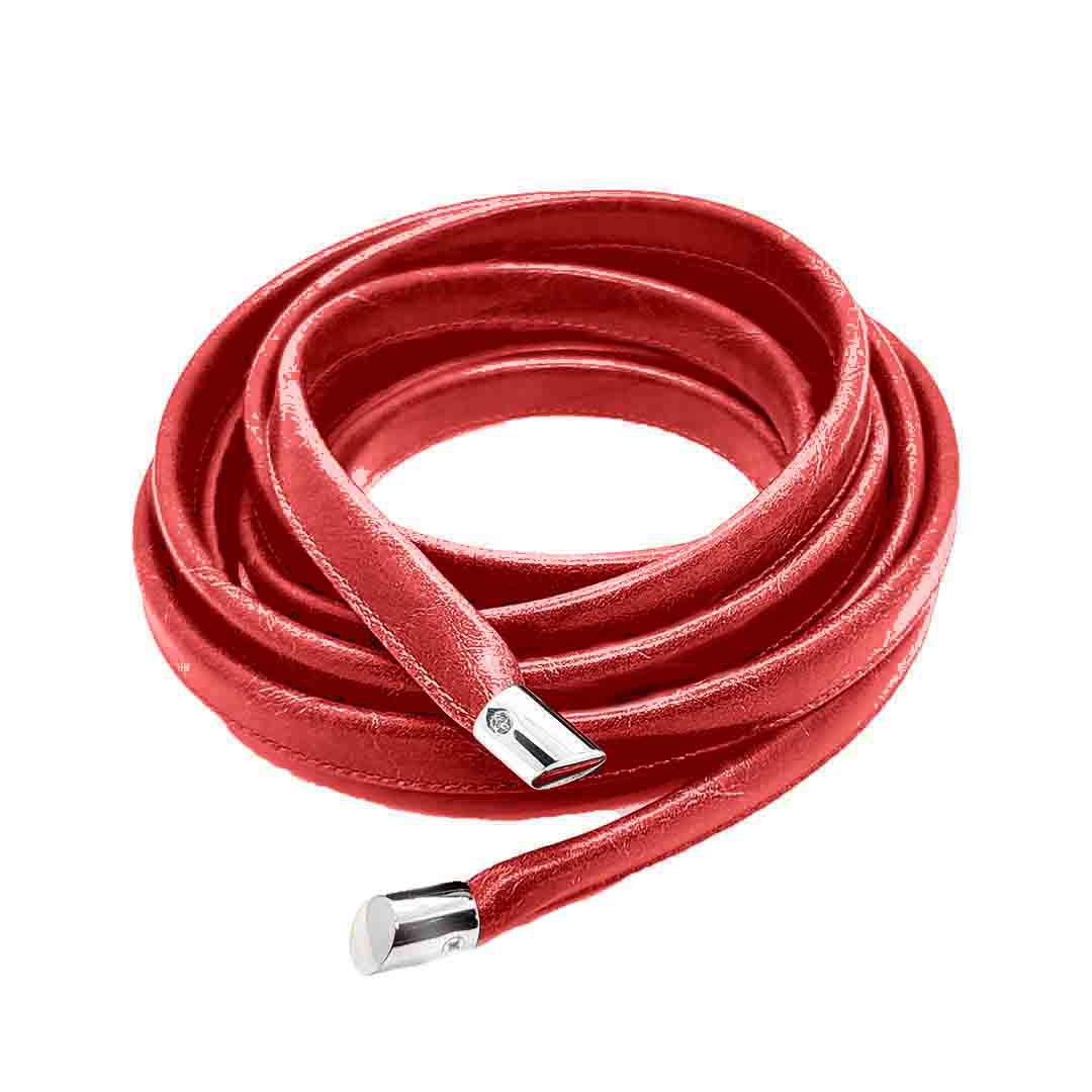Belts - Skinny Wrap Belt Vegan Leather (Cherry Red) by Crystalyn Kae
