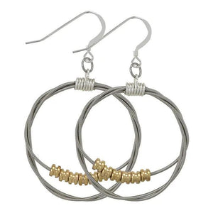 Earrings - Guitar String - Song Circle Ball End Twisted Loops (Large) by High Strung Studios