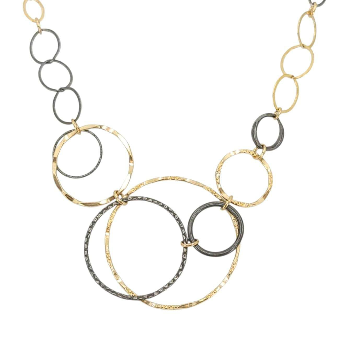 Necklace - Mixed Metal Circles by Calliope Jewelry