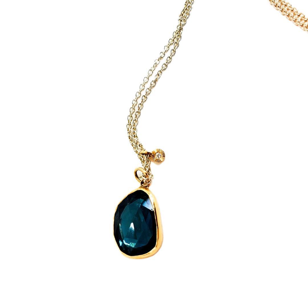 Necklace - Theia (London Blue Topaz, 14k Gold, Sterling Silver) by Corey Egan
