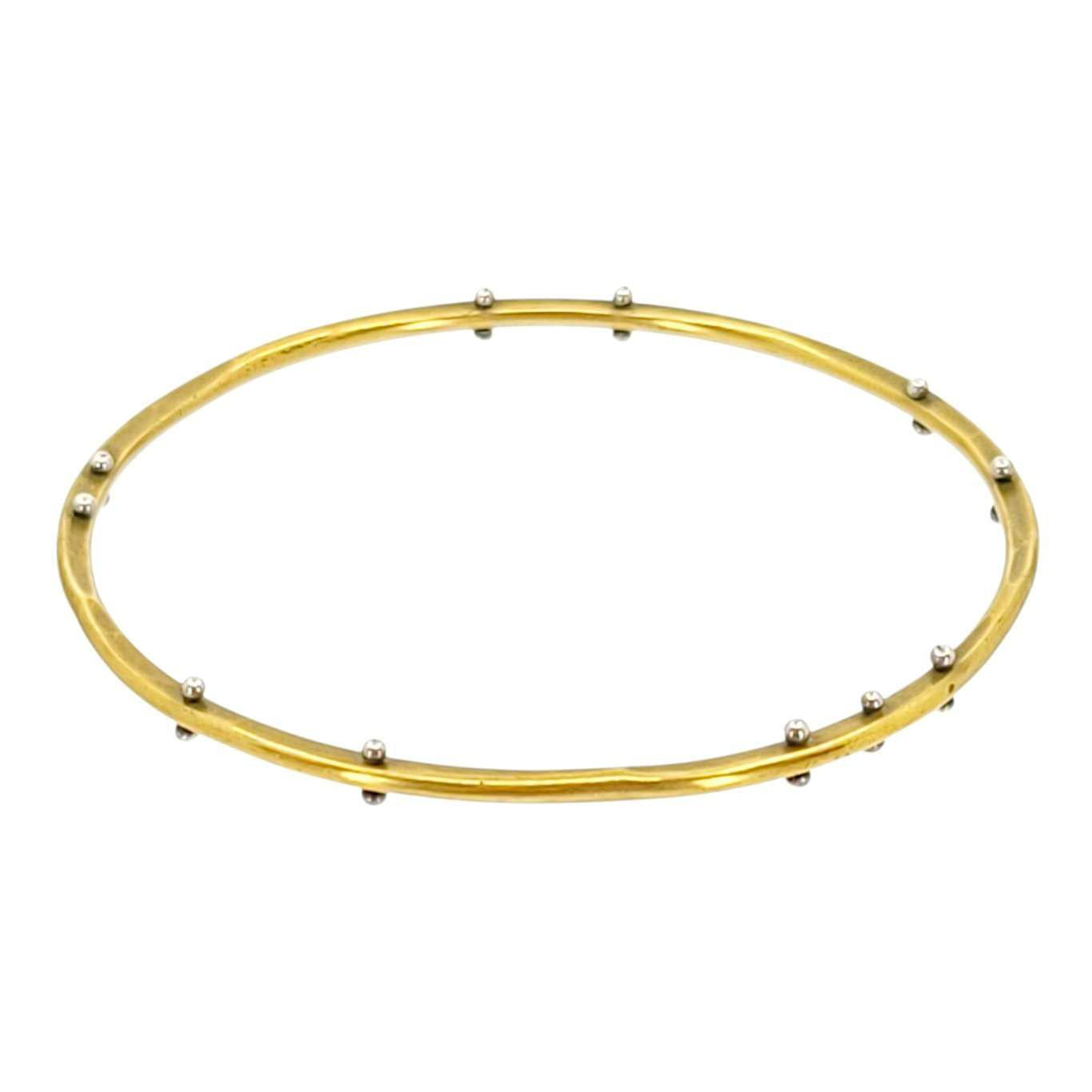 Bracelet - Heat Riveted Bangle in Brass by Una Barrett