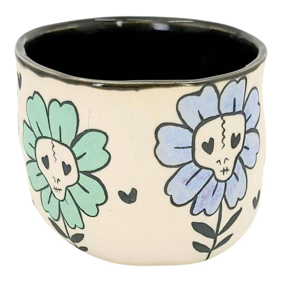 Tumbler - Kitty Flowers (Dark) by Erika Rier