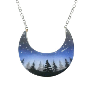Necklace - Crescent Woods Painted by Fernworks