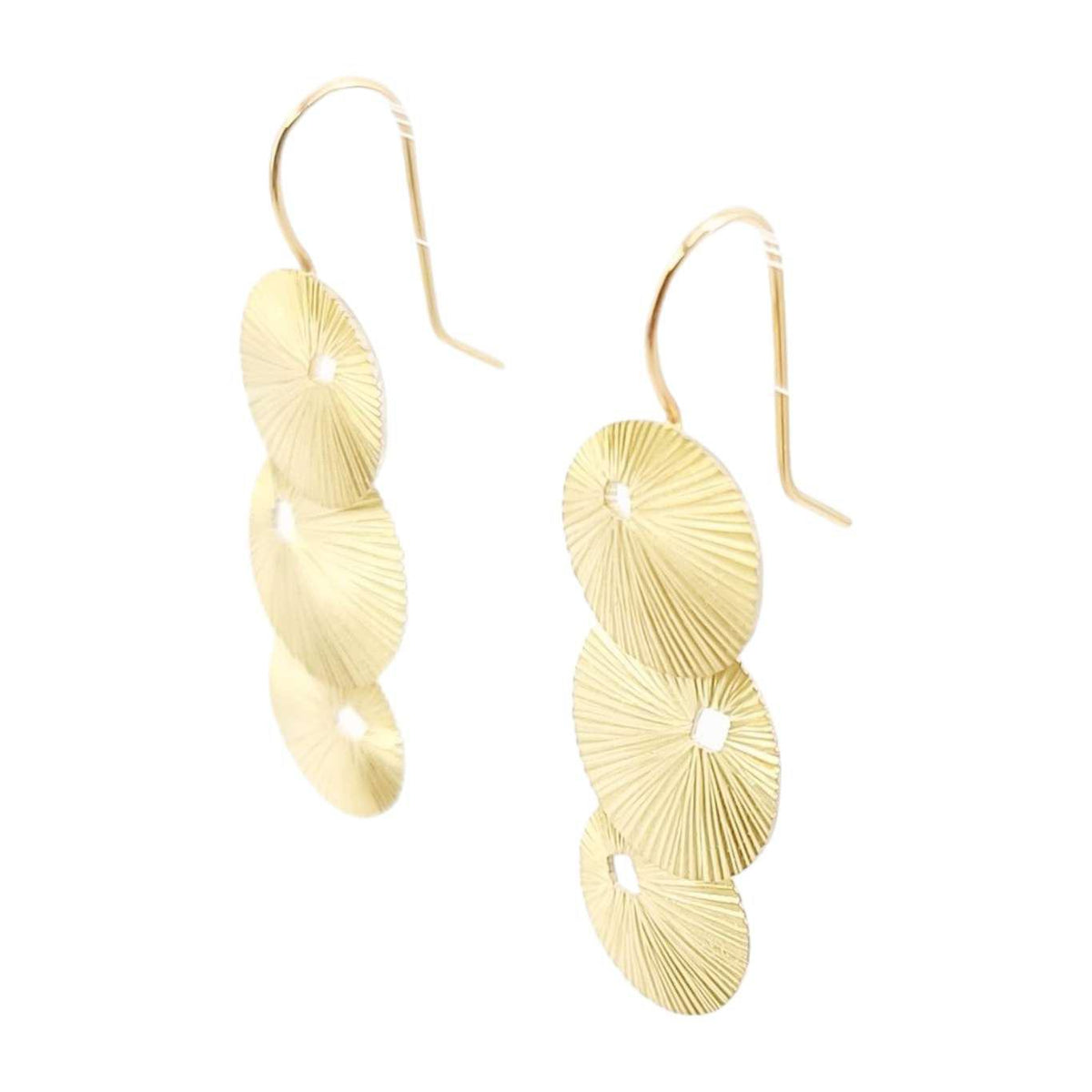 Earrings - Triple Textured Discs in 18k Bi-metal by Susan Mahlstedt