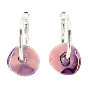 Earrings - Ceramic Ring Hoops (Cherry Bomb) by Diana Kauffman