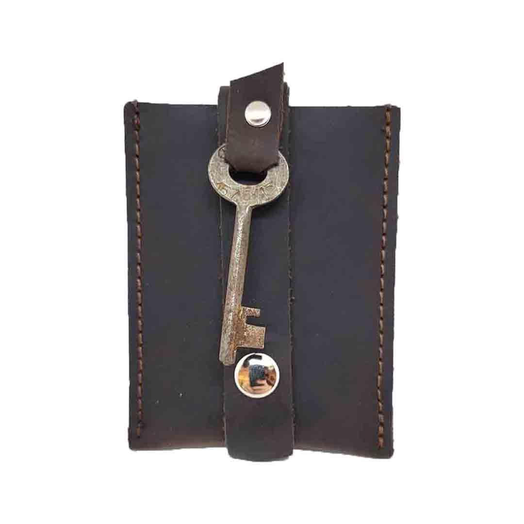 Wallet - Chocolate - Key Pop-Up Leather Wallet by Divina Denuevo