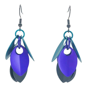 Earrings - Short Leafy Cascade (Dark Mermaid) by Rebeca Mojica
