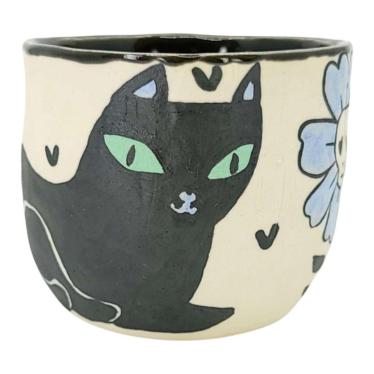 Tumbler - Kitty Flowers (Dark) by Erika Rier