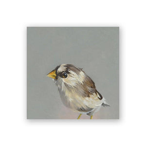 Wall Art - Finch on 4in x 4in Wood Panel by The Mincing Mockingbird