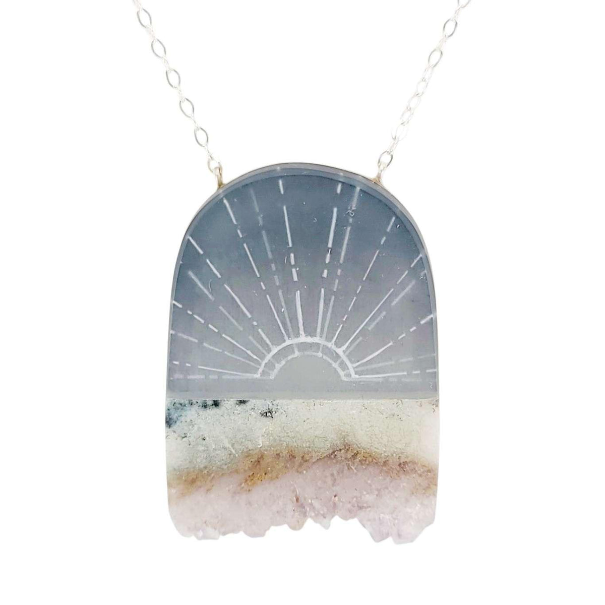 Necklace - Rays Crystal (Sterling Silver) by Fernworks