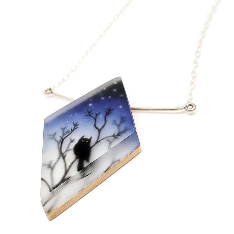 Necklace - Owl Painted by Fernworks