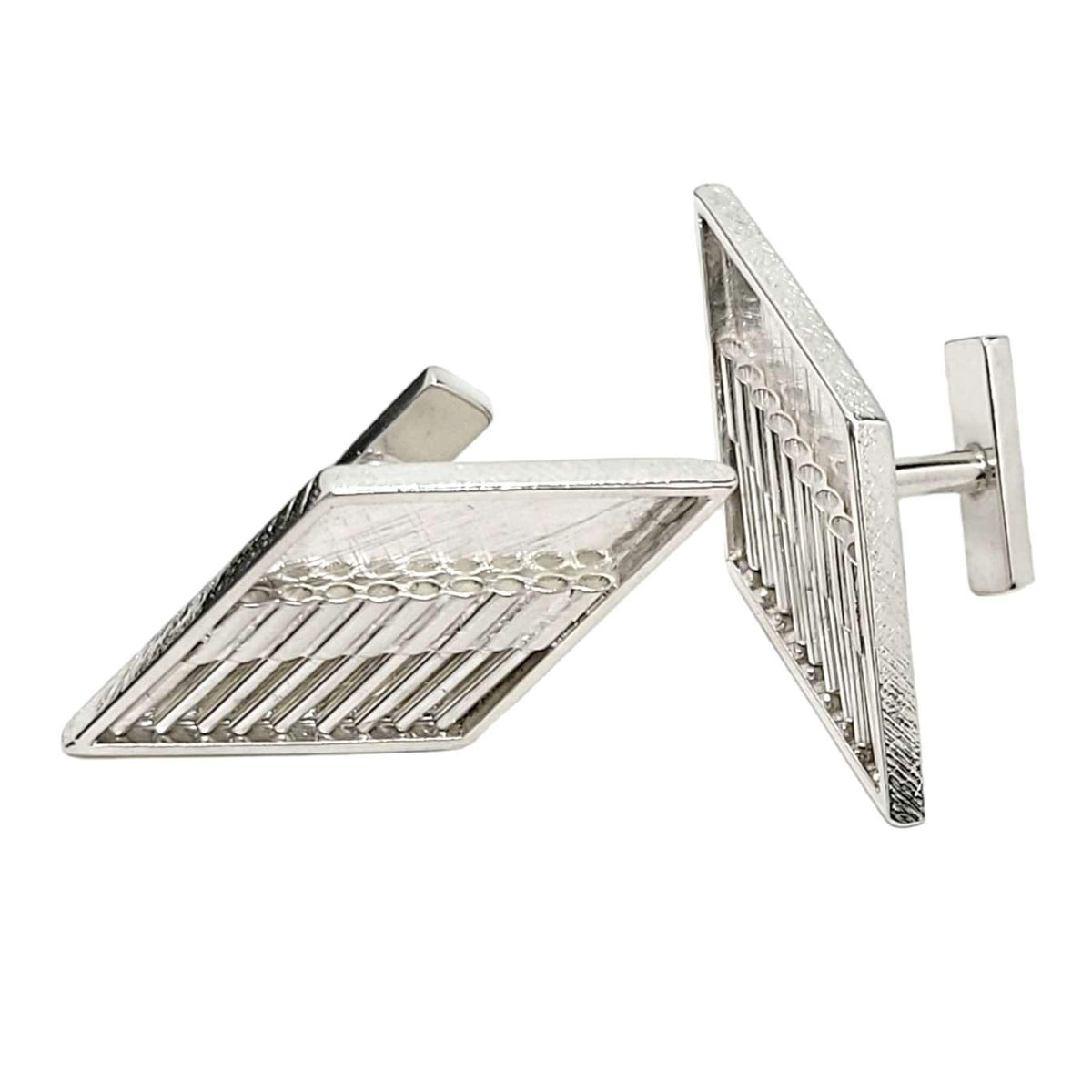 Cufflinks - Chevron in Bright Sterling Silver by Dana C. Fear