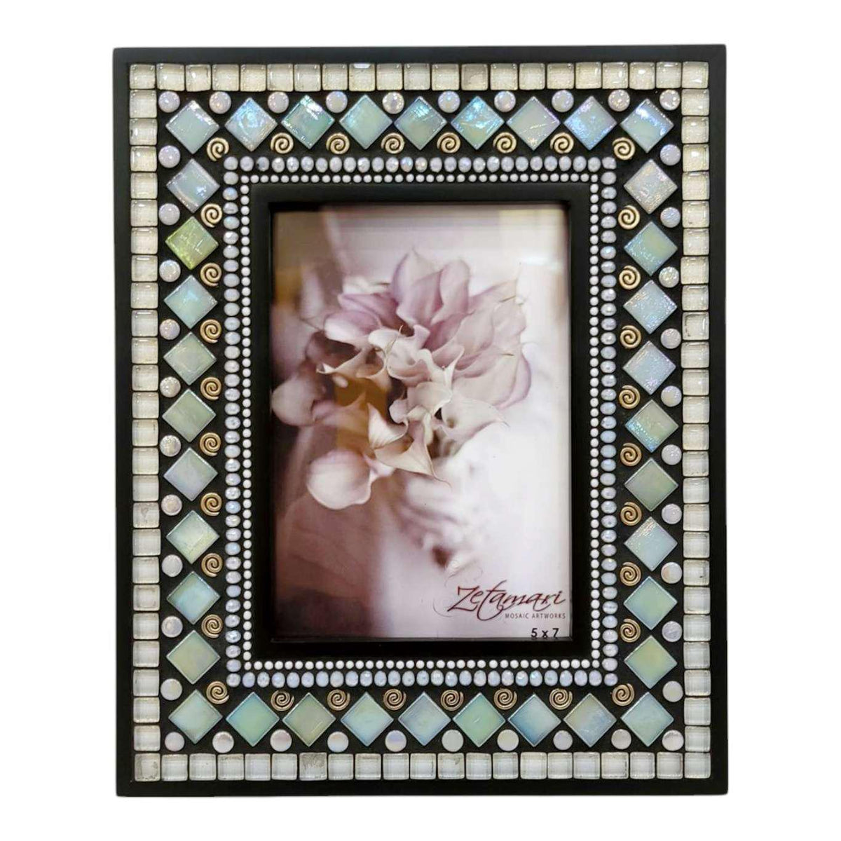 Mosaic Picture Frame - 5x7in (Sea Sparkle) by Zetamari Mosaic Artworks