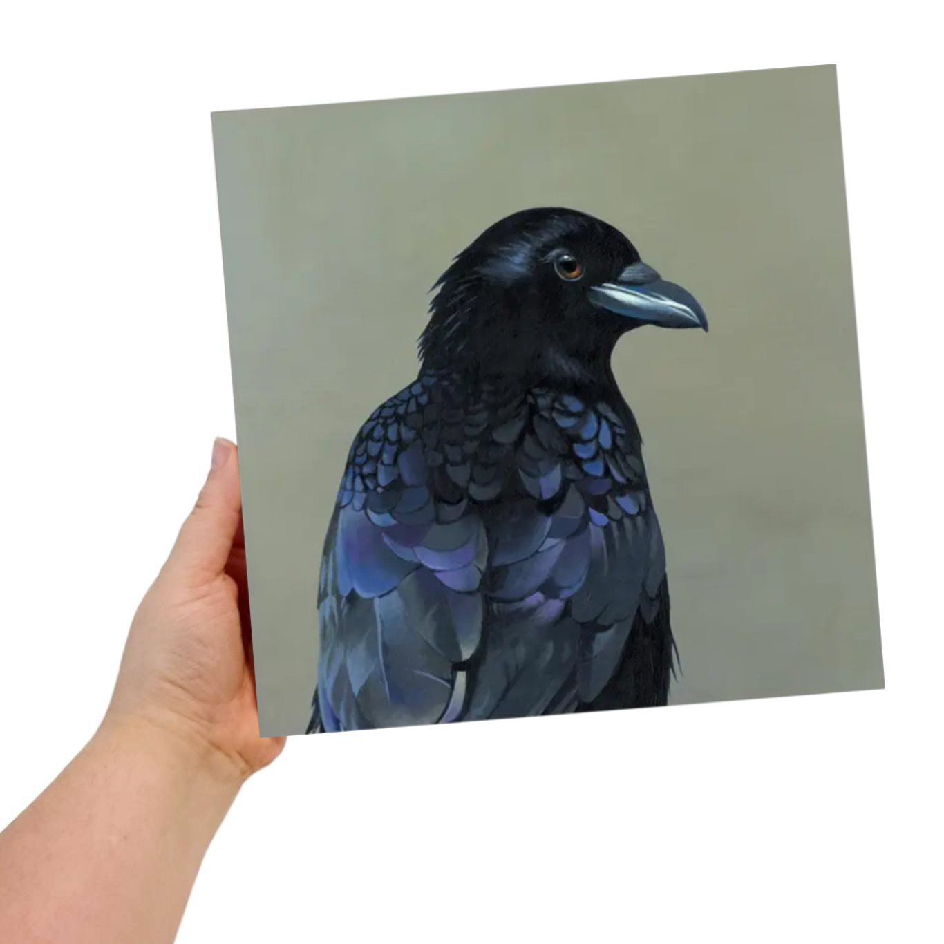 Wall Art - Crow on 10in x 10in Wood Panel by The Mincing Mockingbird