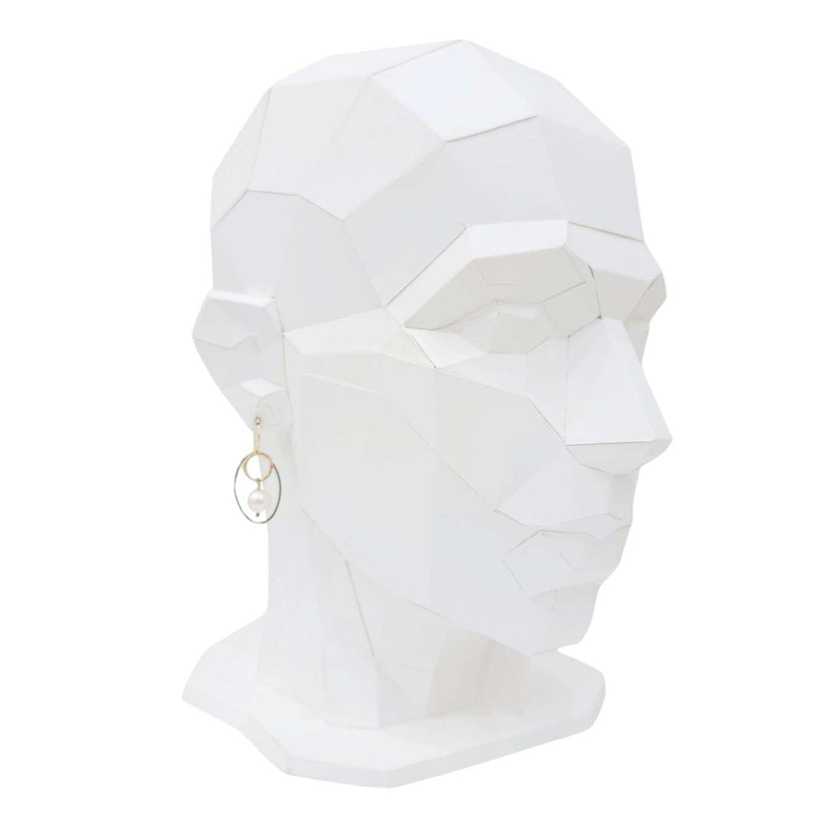 Earrings - Textured Oval Ring Drops (Pearl) by Calliope Jewelry