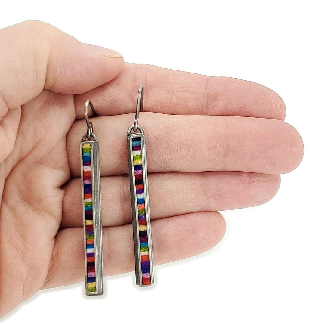 Earrings - Medium Rectangle Drops (Multicolor) by Michele A. Friedman