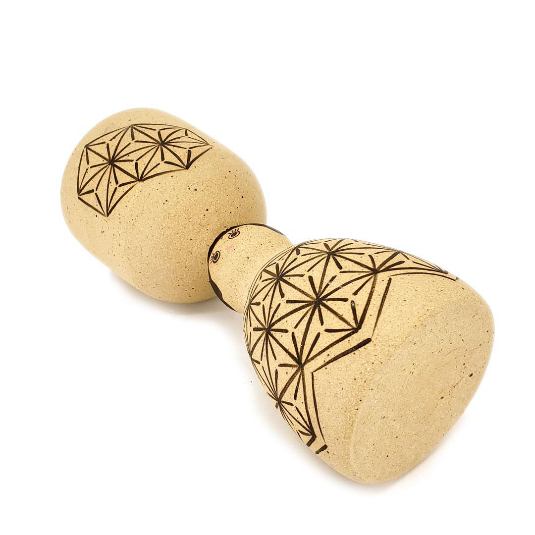 Cup - Bright Eyed Party Girl Goblet (Black Asanoha) by Jennifer Fujimoto