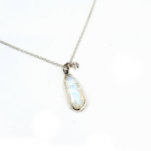 Necklace - Theia (Rainbow Moonstone, Sterling Silver) by Corey Egan