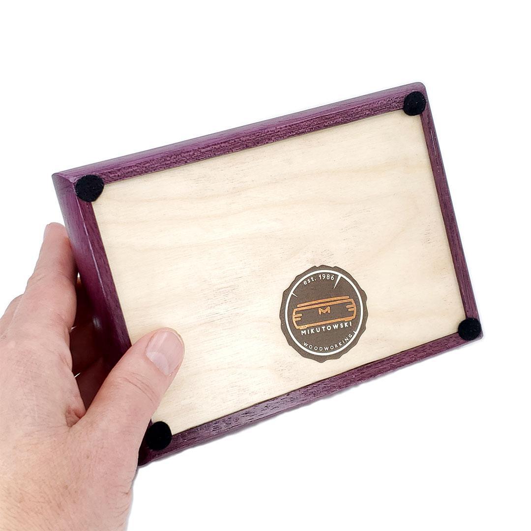 Jewelry Box - Small Tranquility Box (Purpleheart, Curly Maple) by Mikutowski Woodworking
