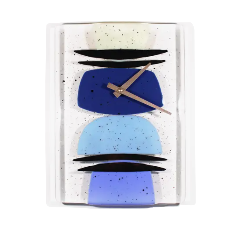 Wall Clock - Mirage in Fused Glass by Danielle Styles Glass