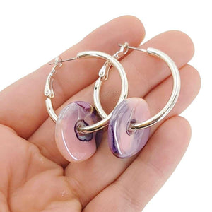 Earrings - Ceramic Ring Hoops (Cherry Bomb) by Diana Kauffman