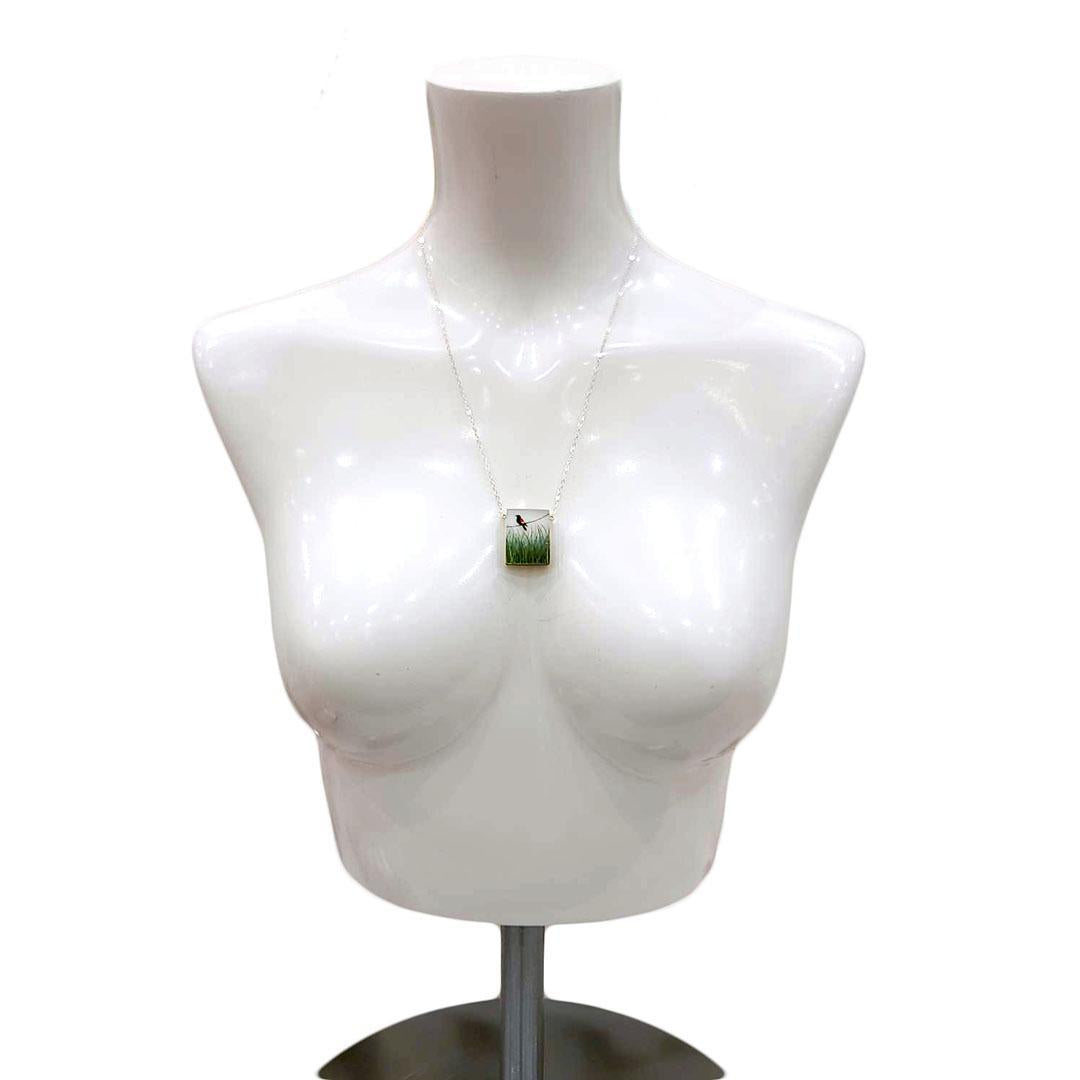 Necklace - Red Winged Blackbird Painted by Fernworks