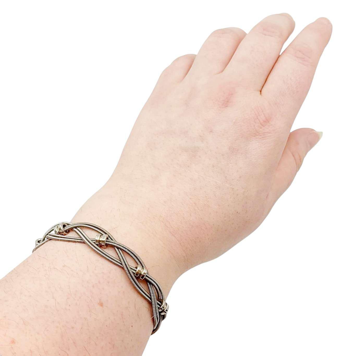 Bracelet - Bass Strings with Silver Bass Ball Ends (M or L) by High Strung Studios