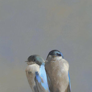 Wall Art - Swallow Pair on 10in x 10in Wood Panel by The Mincing Mockingbird