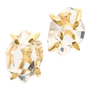 Earrings - Classic 8-9mm Herkimer Studs in Yellow Gold Vermeil by Storica Studio